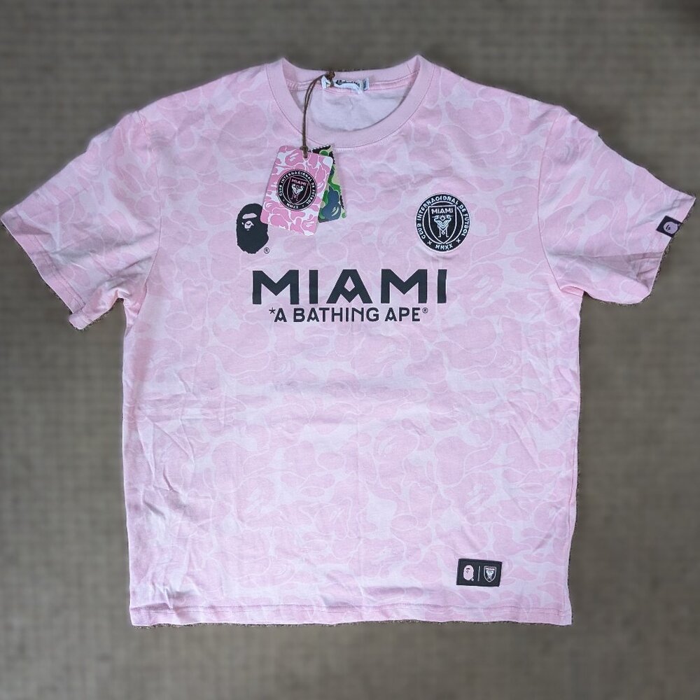 NWT: MENS BAPE (BATHING APE®) X INTER MIAMI PINK CAMO TSHIRT - SIZE 3XL